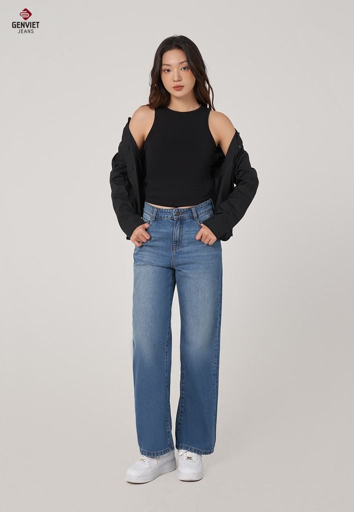 Quần Jeans Nữ Suông Vừa TQ123J8690