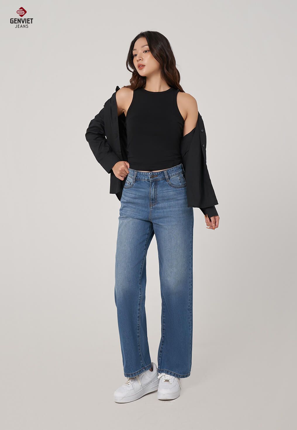  Quần Dài Nữ Jeans Suông Vừa Trẻ Trung TQ123J8690 