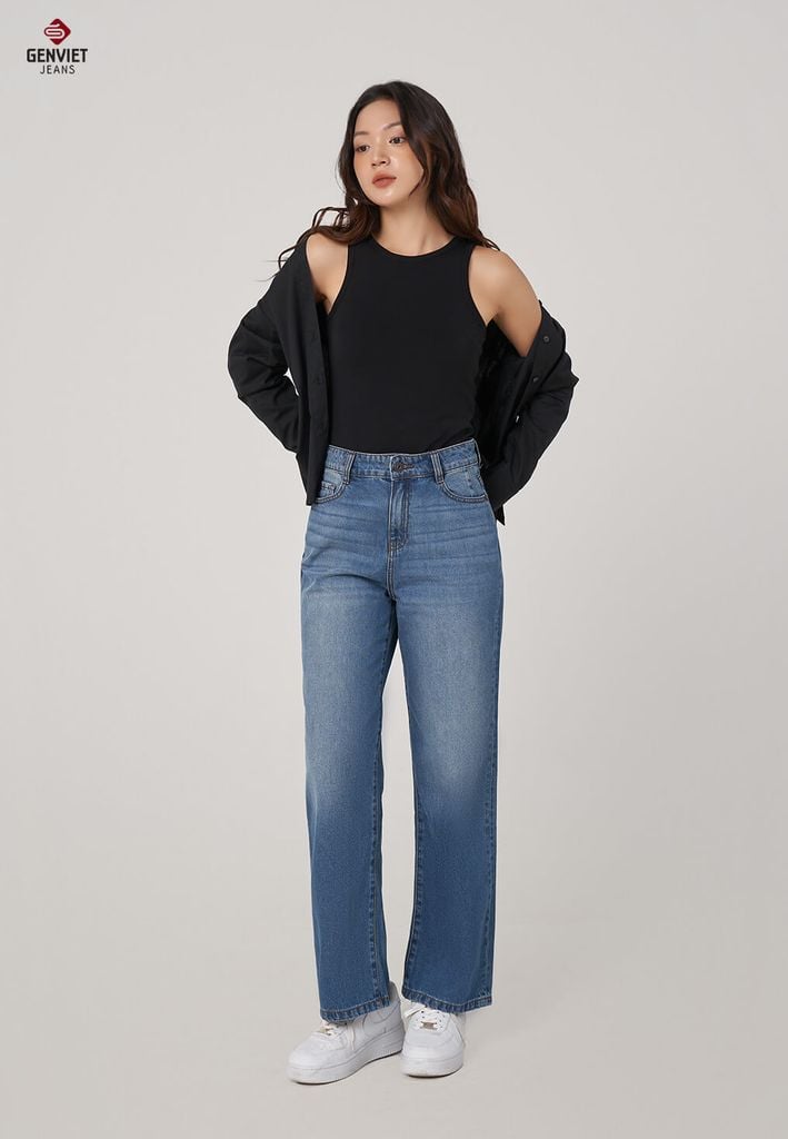 Quần Jeans Nữ Suông Vừa TQ123J8690