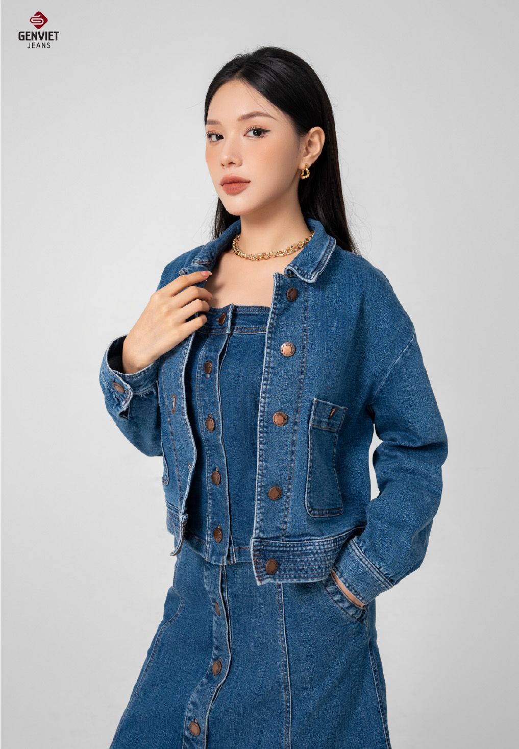  Set Denim Nữ Jeans Suông TE324J8492 