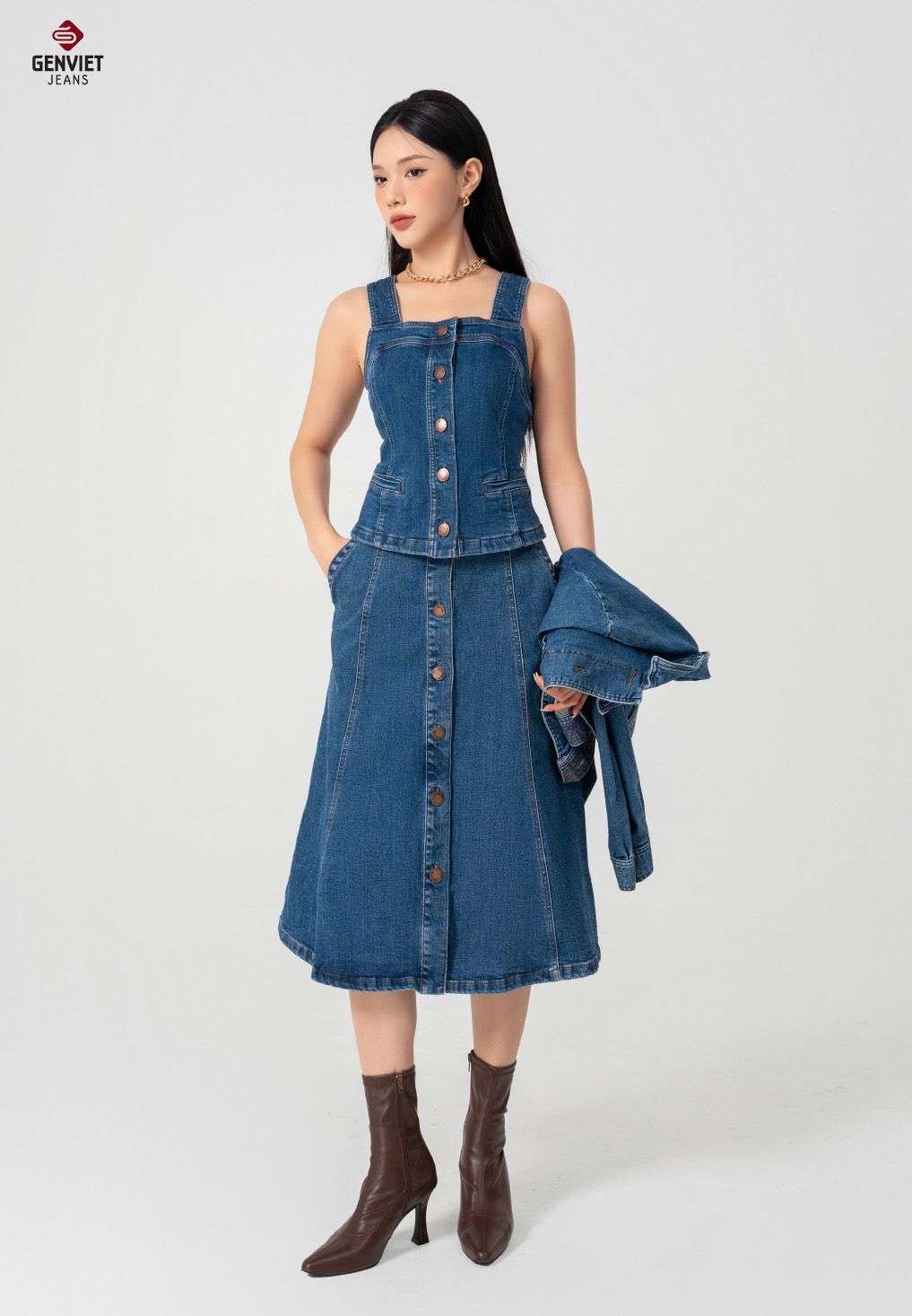  Set Denim Nữ Jeans Suông TE324J8492 