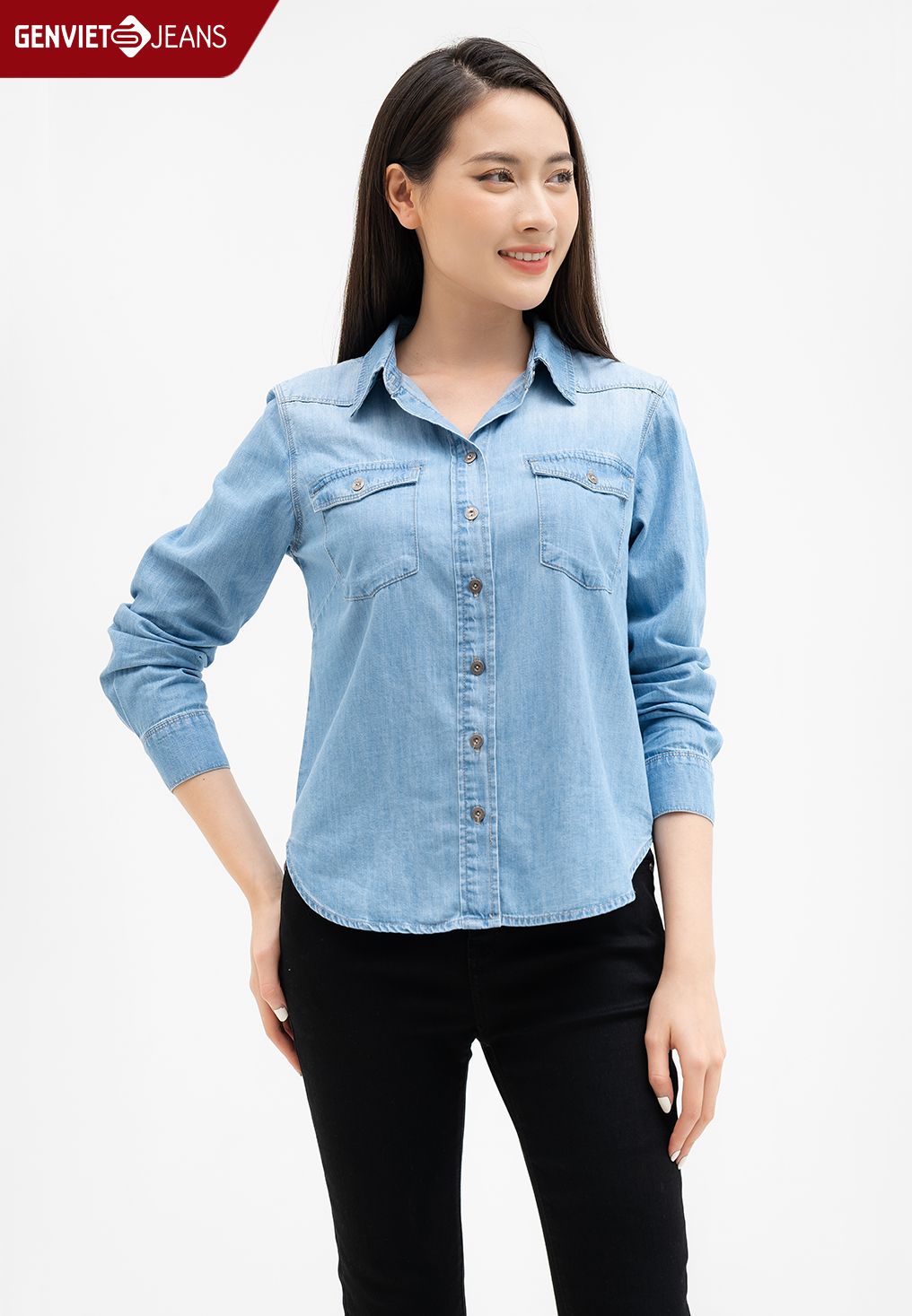  Áo Sơ Mi Dài Tay Nữ Jeans Suông Vừa TA123J2139 