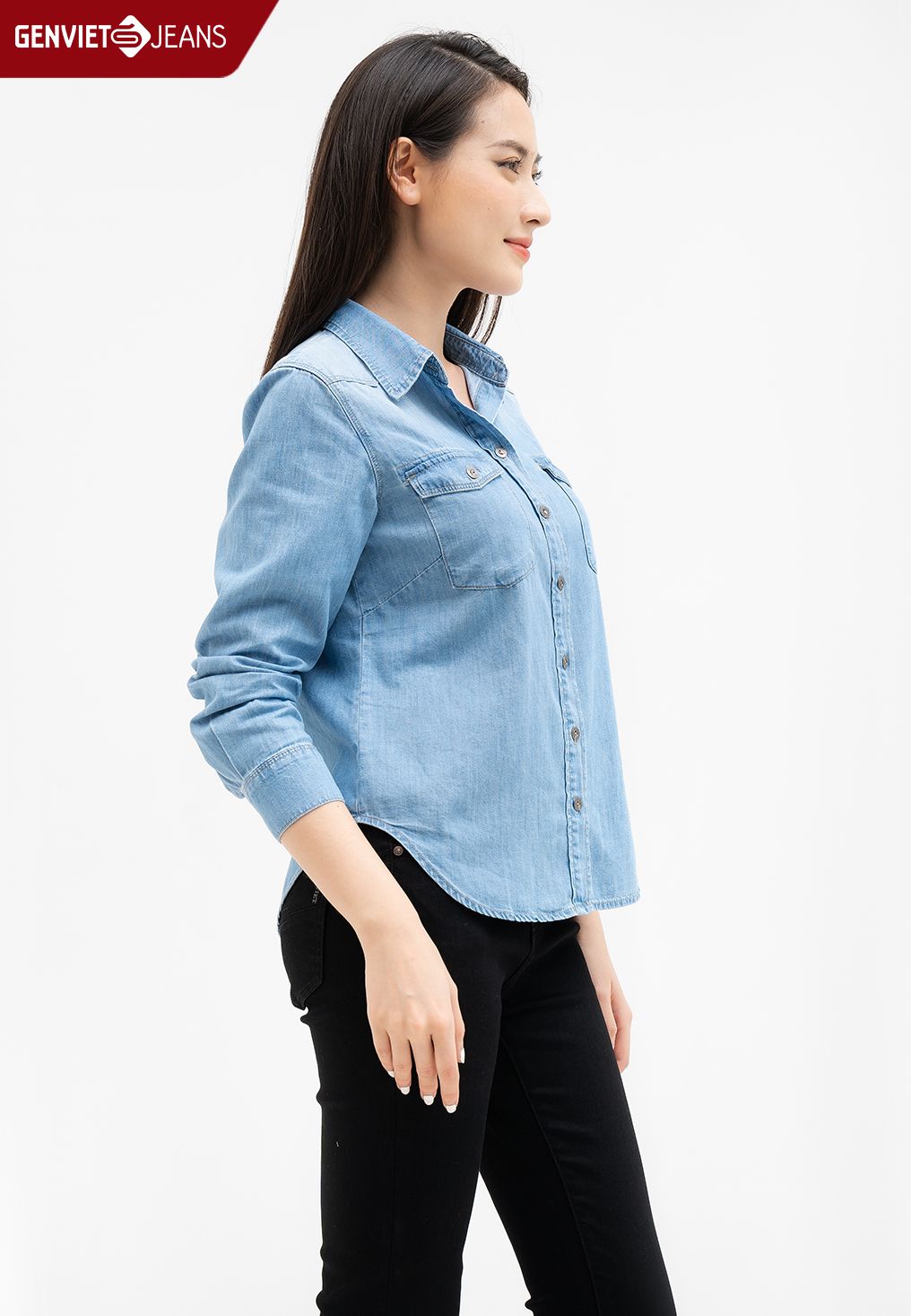  Áo Sơ Mi Dài Tay Nữ Jeans Suông Vừa TA123J2139 