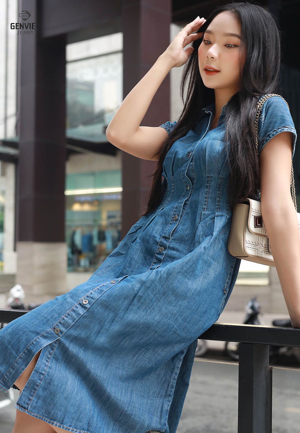  Đầm Nữ Jeans Xòe TD227J8175 