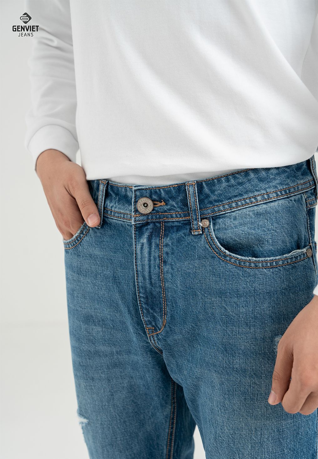  Quần Dài Nam Jeans Col Đứng T1108J8099 