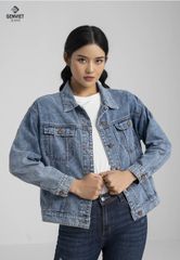  Áo Khoác 1 Lớp Nữ Jeans Suông TK124J8042 