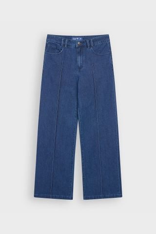 Quần Jean Nữ Ống Suông Vảy Cạp Cao