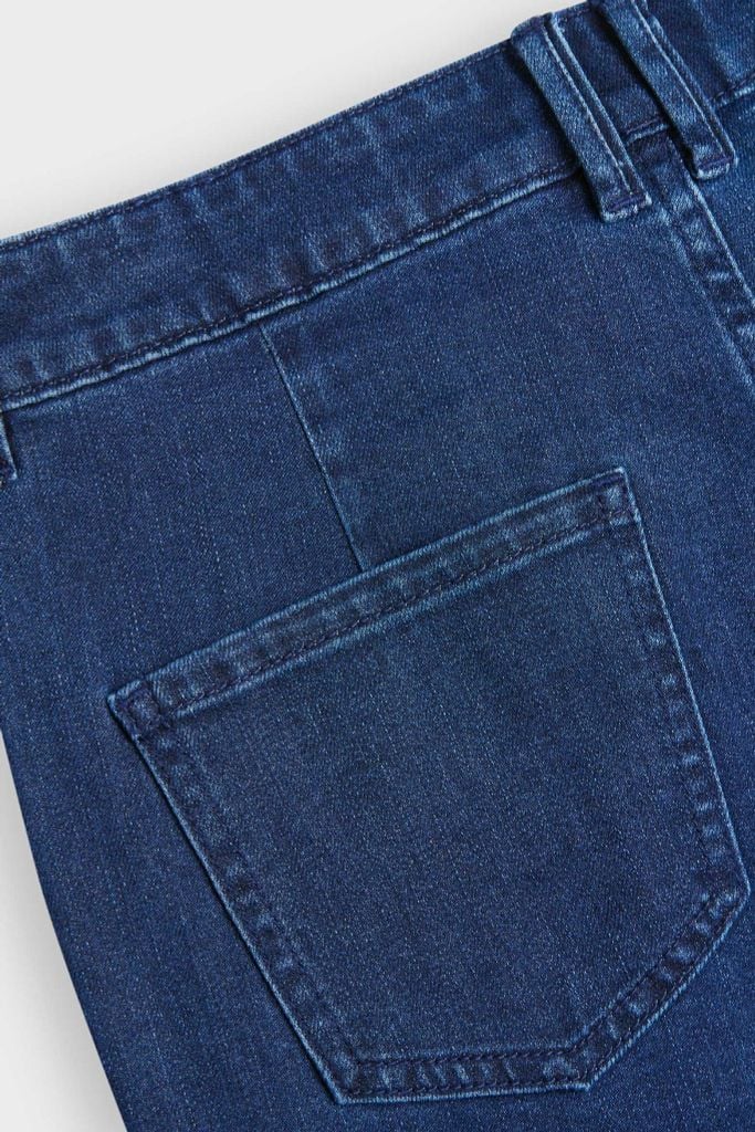 Quần Jean Nữ Ống Suông Vảy Cạp Cao