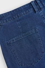 Quần Jean Nữ Ống Suông Vảy Cạp Cao