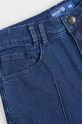 Quần Jean Nữ Ống Suông Vảy Cạp Cao