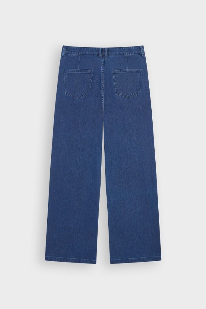 Quần Jean Nữ Ống Suông Vảy Cạp Cao