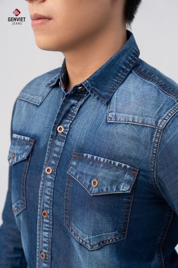 Áo Sơ Mi Jeans Dài Tay Nam T3121J8535