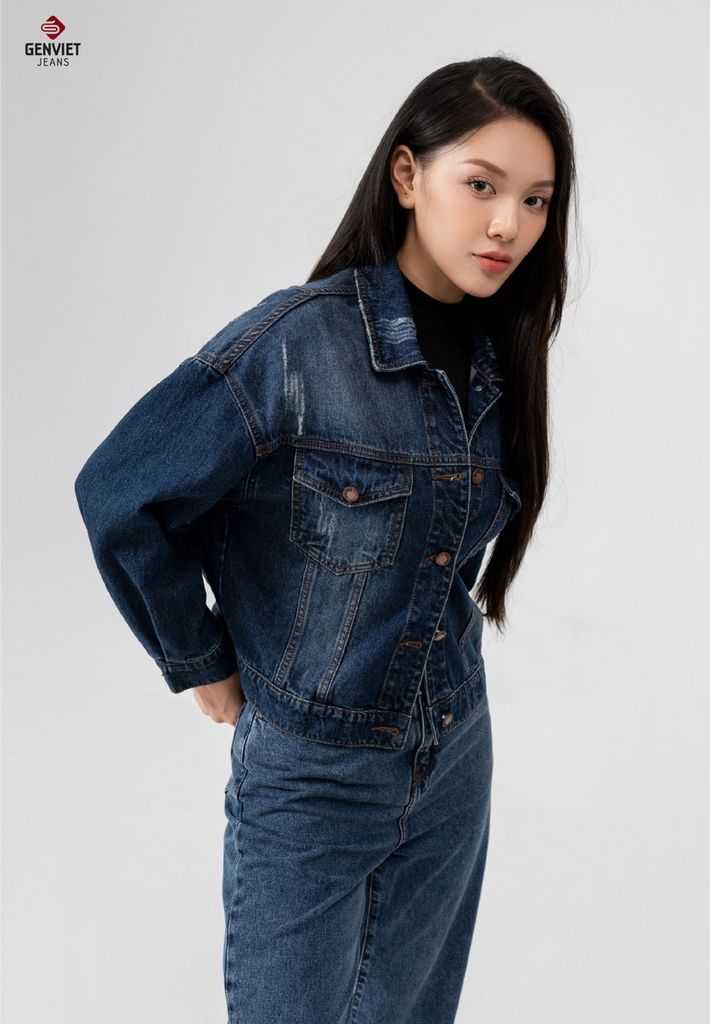 Áo Khoác Jeans Nữ 1 Lớp TK124J8459