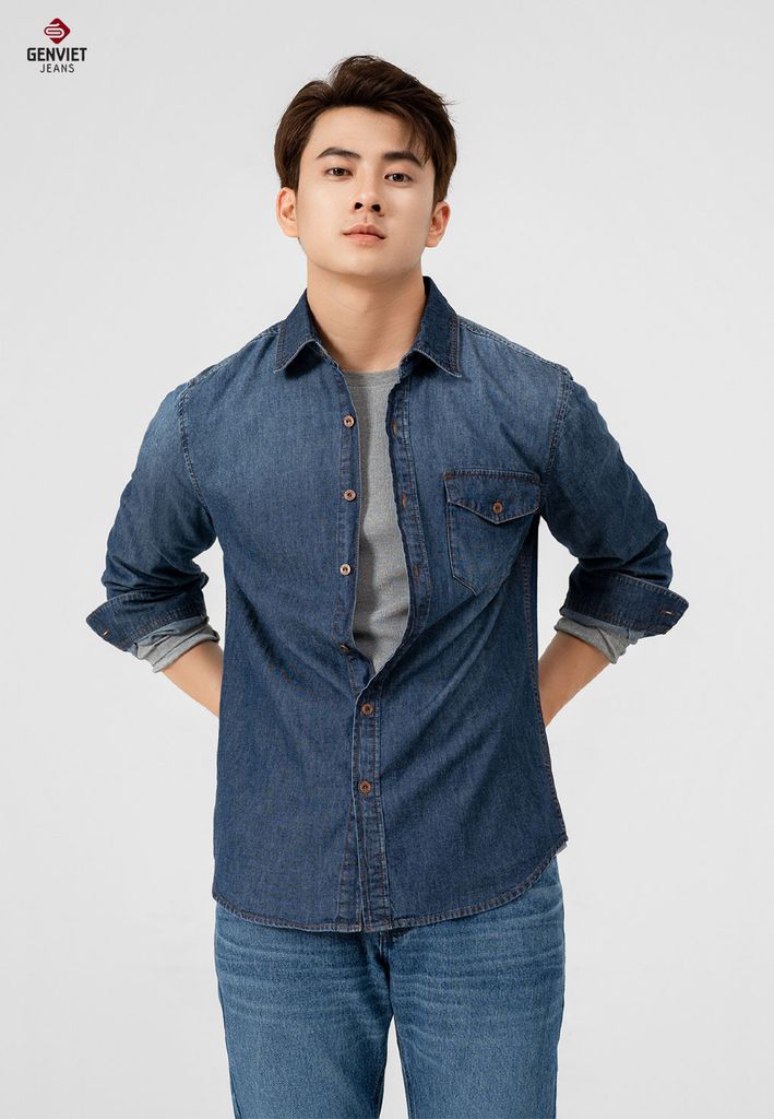 Áo Sơ Mi Jeans Dài Tay Nam D3123J8419