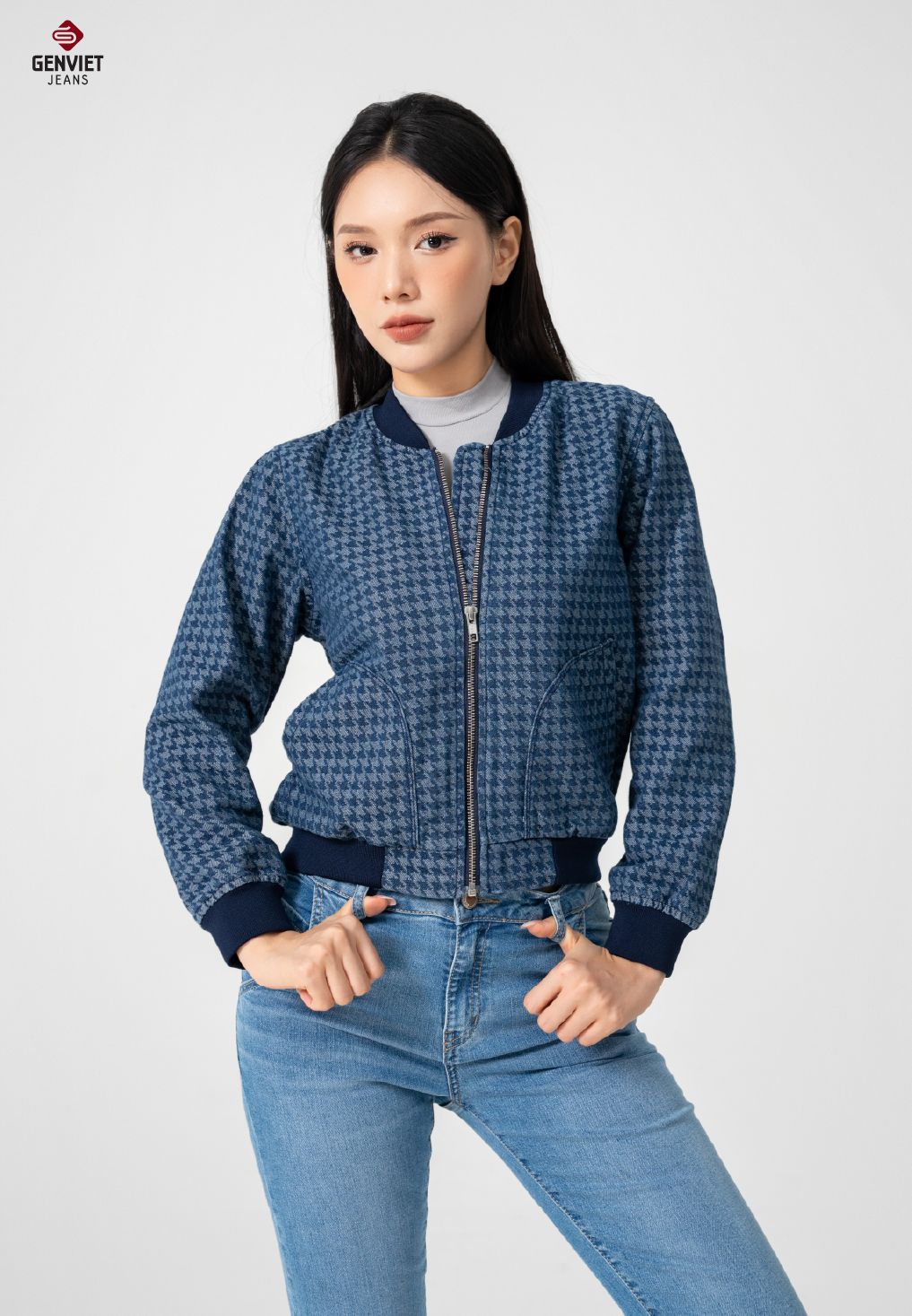  Áo Khoác 1 Lớp Nữ Jeans Bomber TK126J8456 