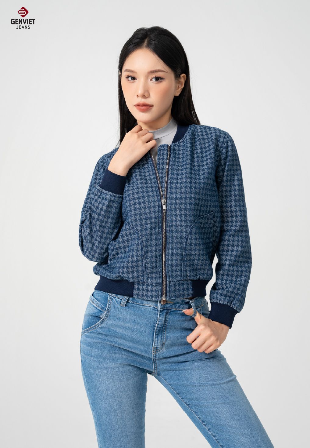  Áo Khoác 1 Lớp Nữ Jeans Bomber TK126J8456 