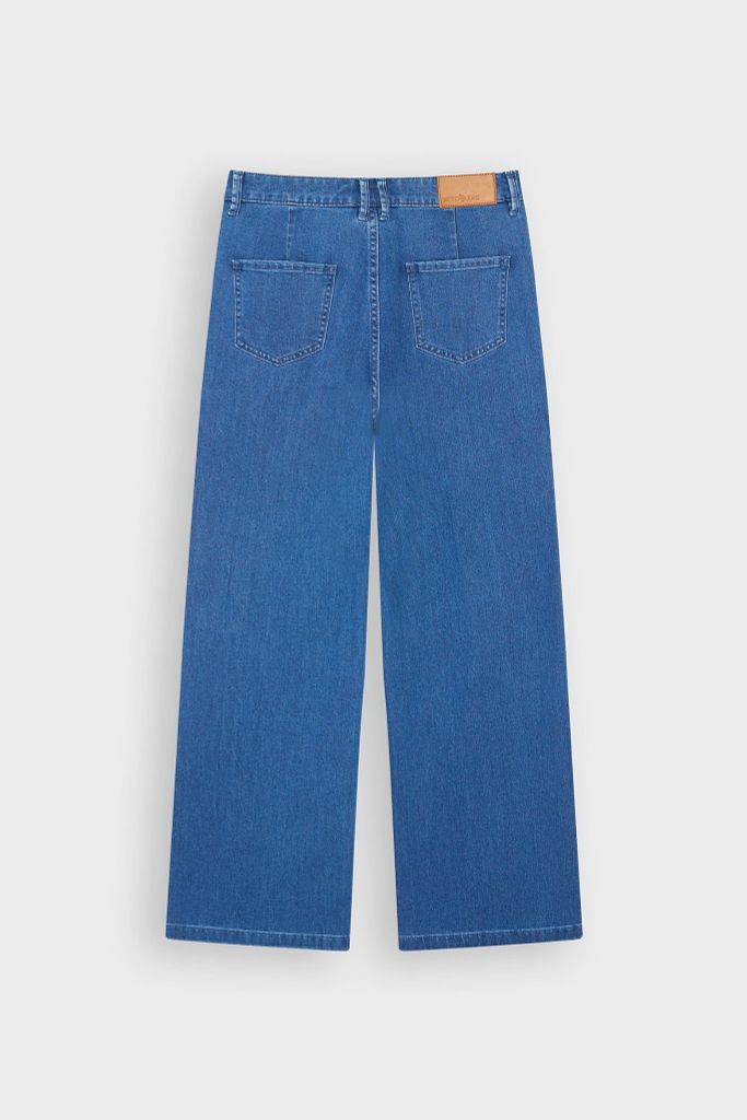 Quần Jean Nữ Ống Suông Vảy Cạp Cao