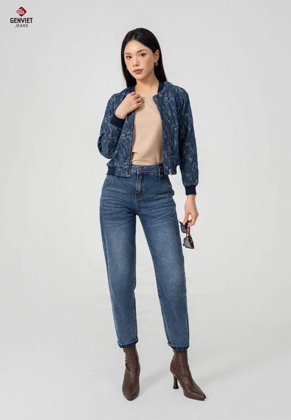  Áo Khoác 1 Lớp Nữ Jeans Bomber TK126J8456 