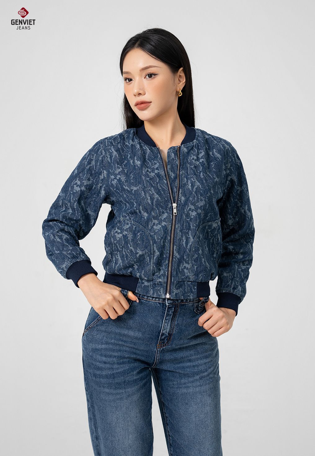  Áo Khoác 1 Lớp Nữ Jeans Bomber TK126J8456 