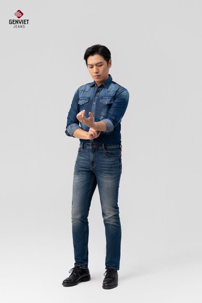 Quần Jeans Nam Ống Col Vừa TQ1103J08747