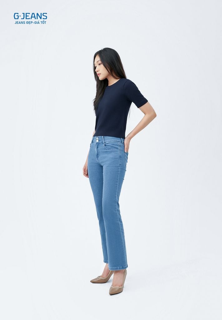 Quần Jeans Nữ Suông Vảy DQ1210J08783