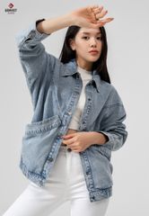  Áo Khoác 1 Lớp Nữ Jeans Suông Free Size XK124J8457 