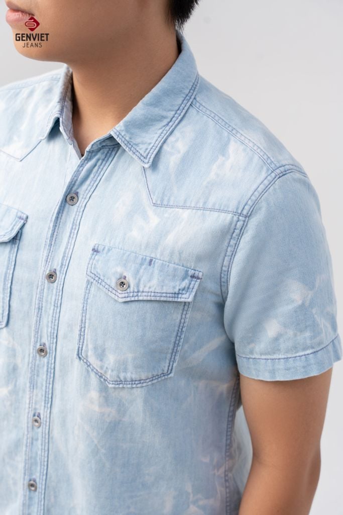 Áo Sơ Mi Jeans Cộc Tay Nam T3321J8568