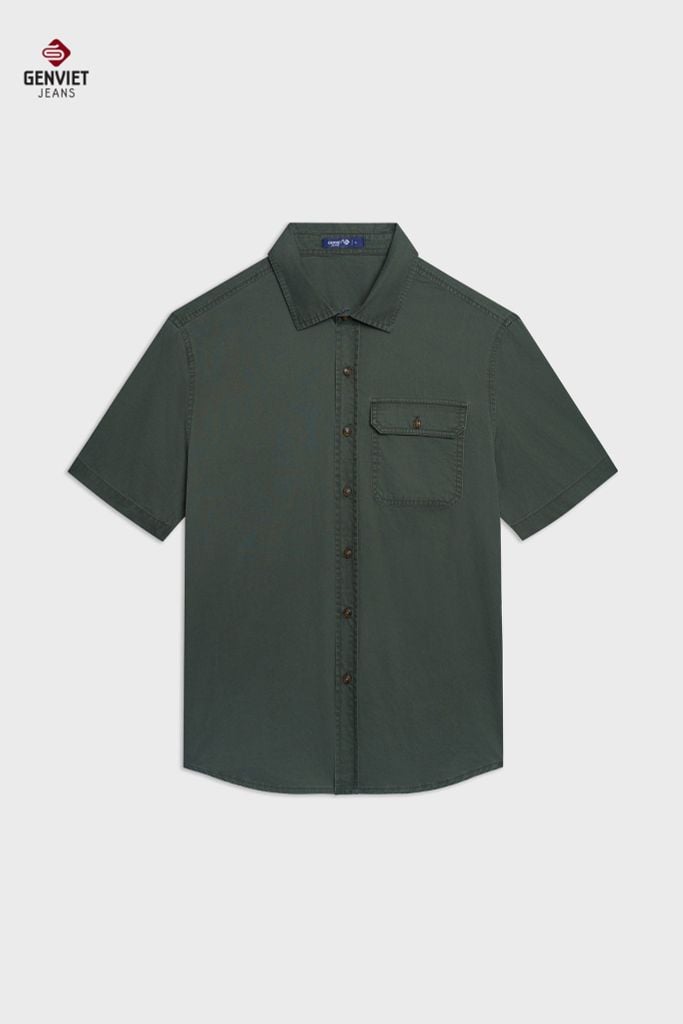 Áo Sơmi Cotton Cộc Tay Nam Suông Vừa TA1123C08927