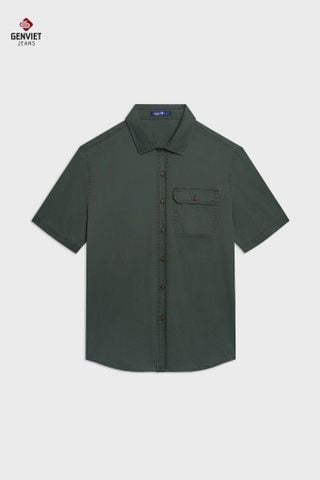 Áo Sơmi Cotton Cộc Tay Nam Suông Vừa TA1123C08927