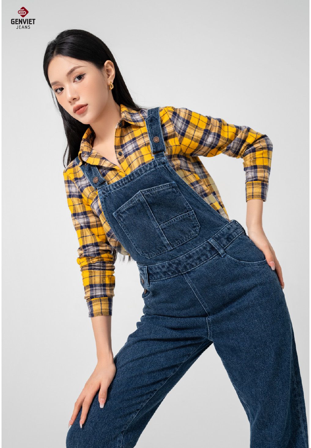  Yếm Dài Nữ Jeans Col Thụng TY104J8416 