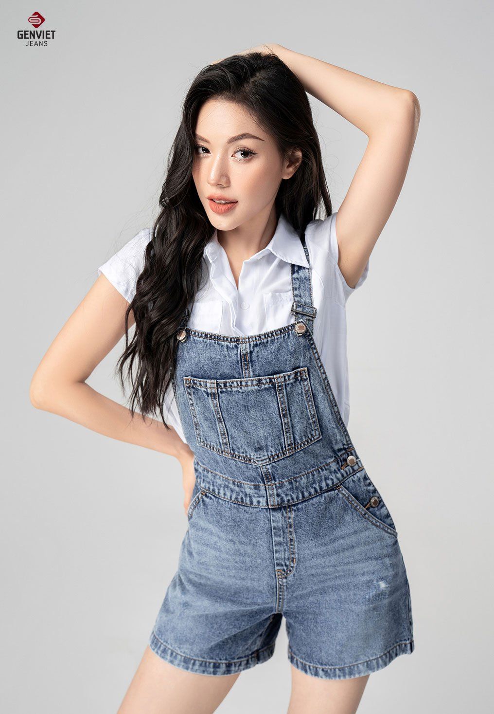  Yếm Nữ Jeans Suông TY424J8288 