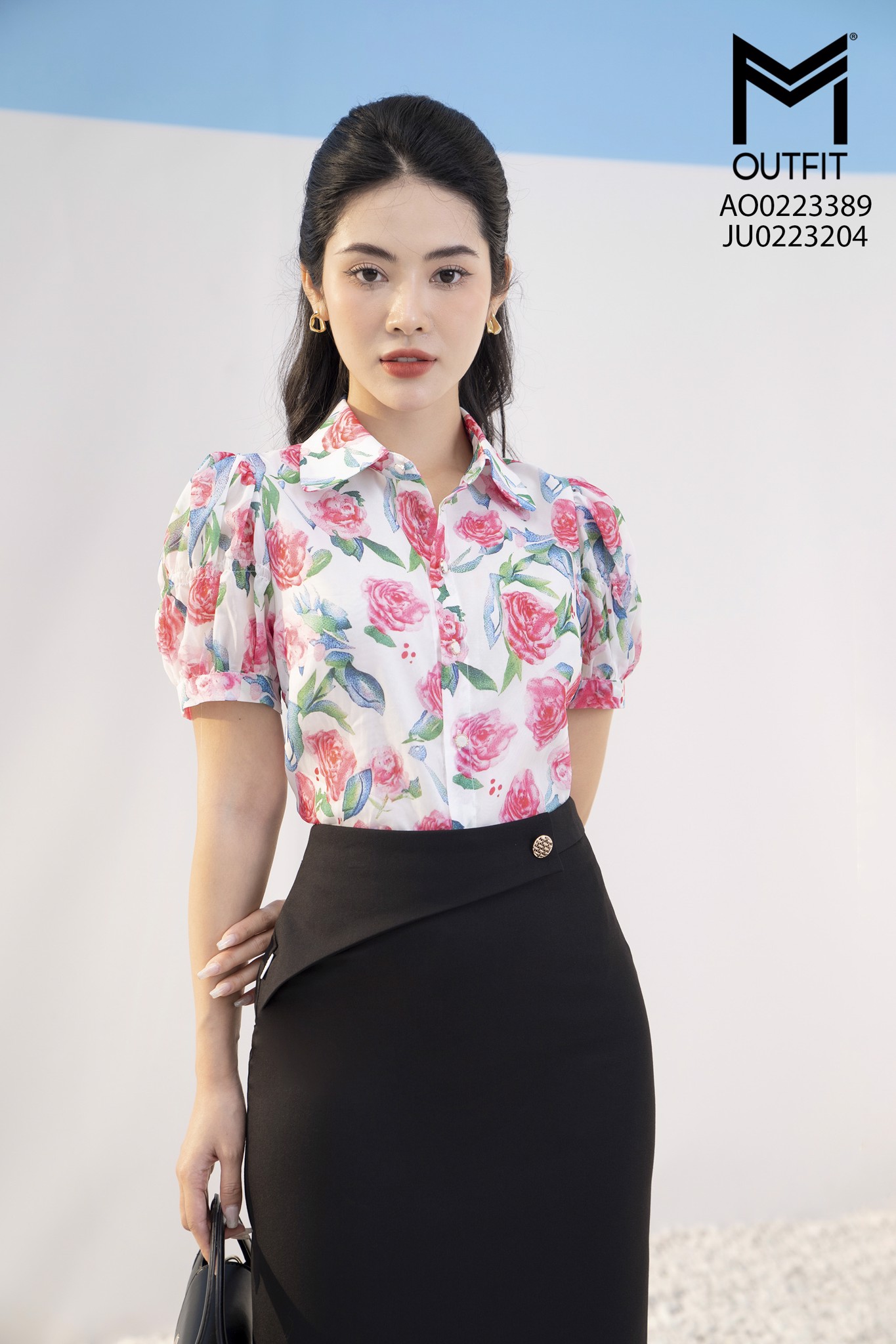 SƠ MI HOA TAY CỘC