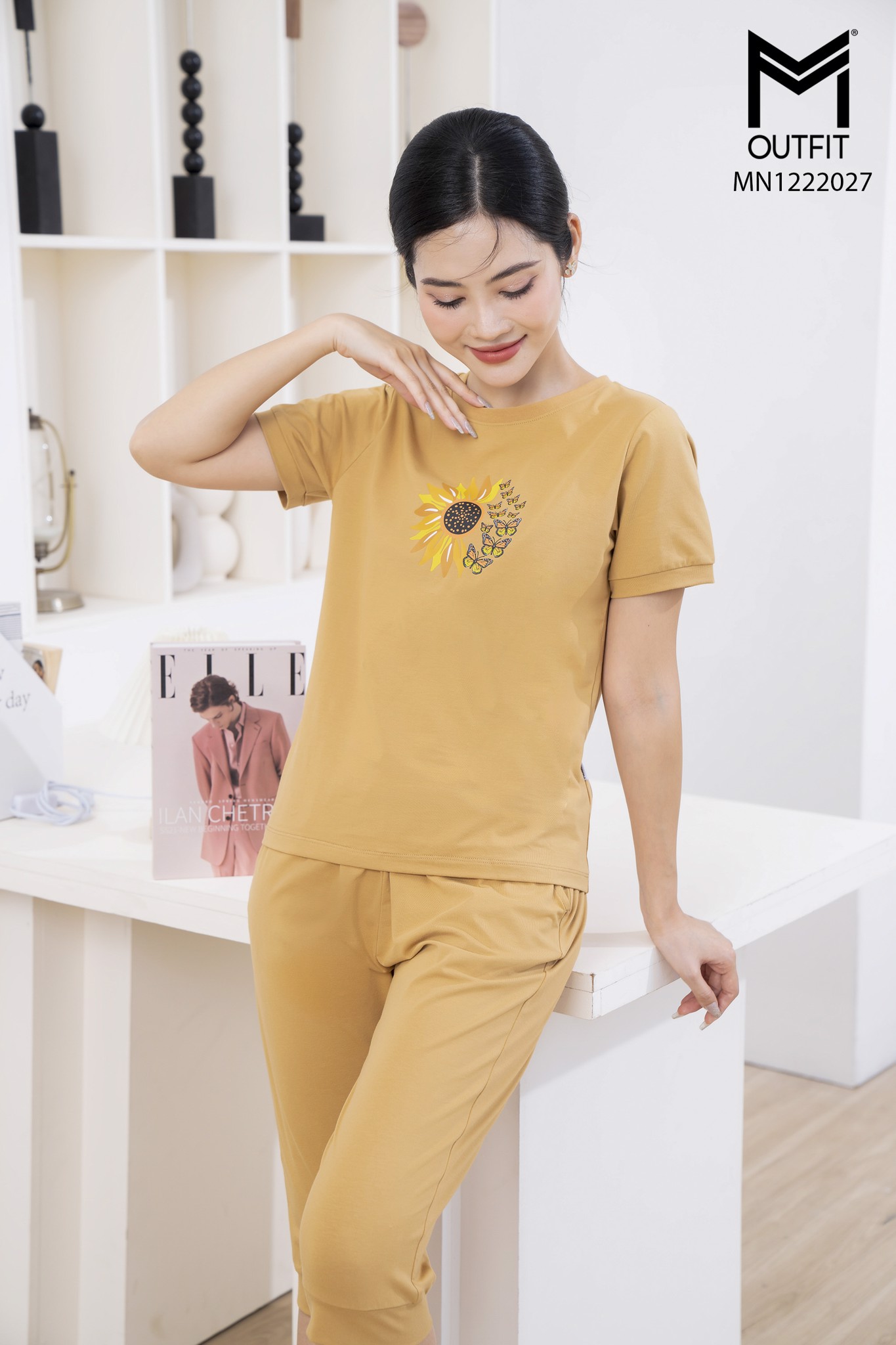 Bộ mặc nhà áo cộc + quần lửng