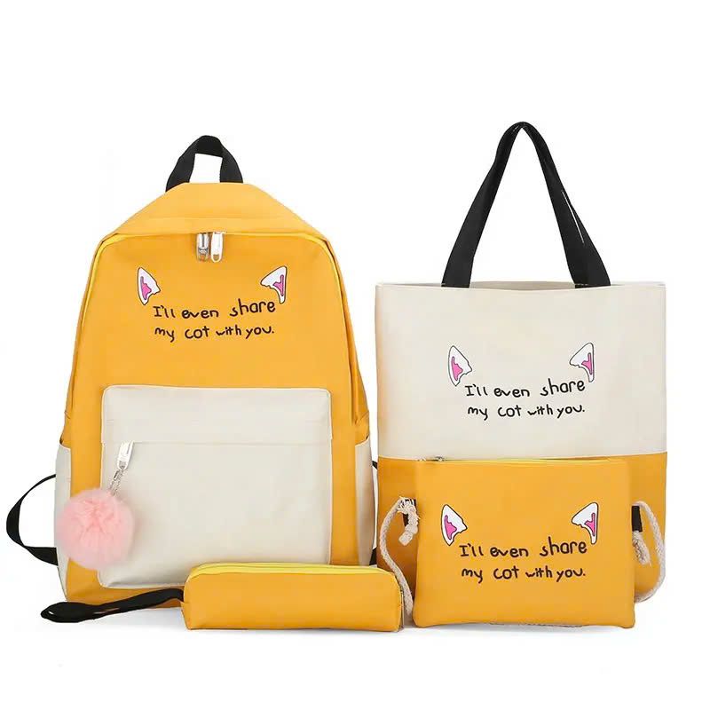  May Bộ 4 Balo Học Sinh Chống Nước Thiết Kế Hoạt Hình Dễ Thương Theo Yêu Cầu - BL2483 