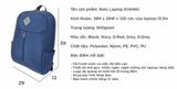  Balo UMO EVANKI BackPack Navy- Balo Laptop Cao Cấp 