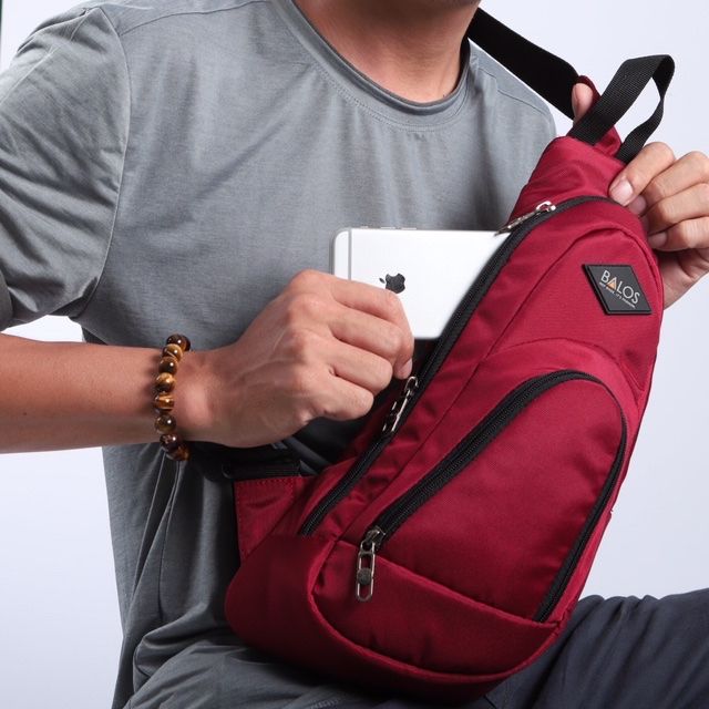  Balos ZEN SLING 3 D.Red - Balo Chéo 1 Quai Thời Trang 