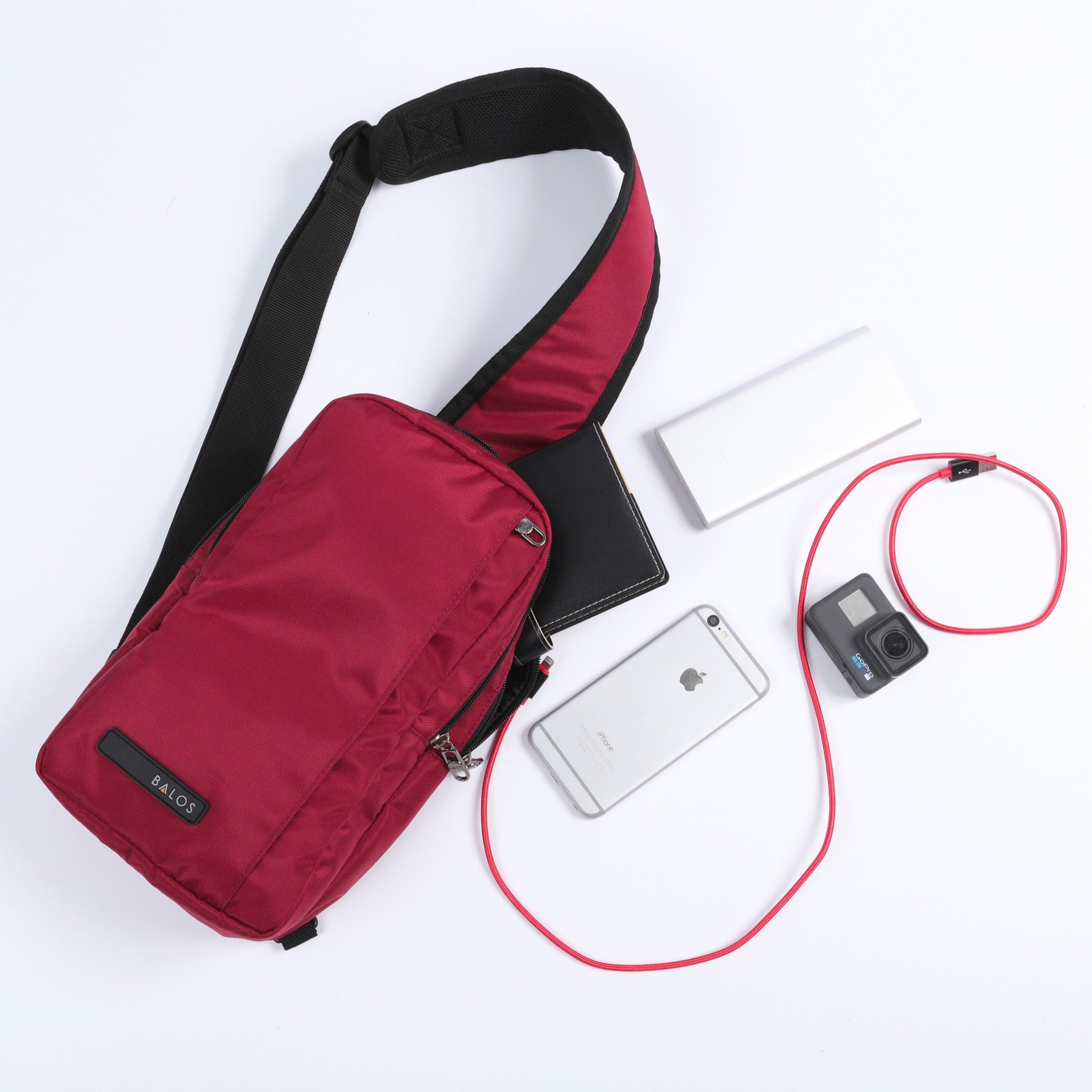  Balos ZEN SLING 2 D.Red - Balo Chéo 1 Quai Thời Trang 