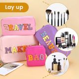  May Túi Đựng Đồ Trang Điểm Thêu Chữ Theo Yêu Cầu, Dung Tích Lớn Theo Yêu Cầu - TD2410 