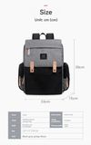  May Balo bỉm sữa thời trang chống thấm, cổng sạc USB, khóa kéo phối màu dung tích lớn theo yêu cầu - BL2468 