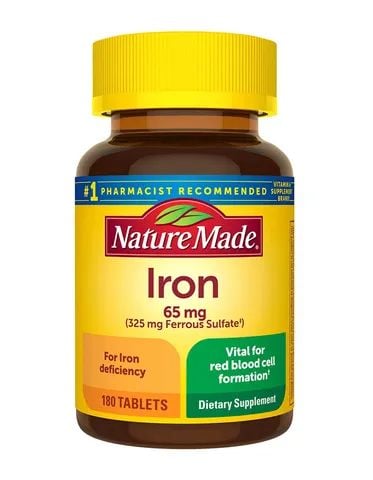 Viên uống bổ sung sắt Nature Made Iron 65mg - 365 viên