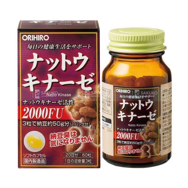Viên Uống Chống Đột Qụy Orihiro Nattokinase 2000FU - 60 Viên