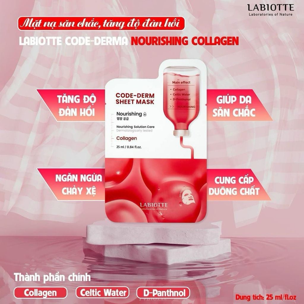 Mặt nạ LABIOTEE-COLLAGEN Hàn Quốc - 25ml
