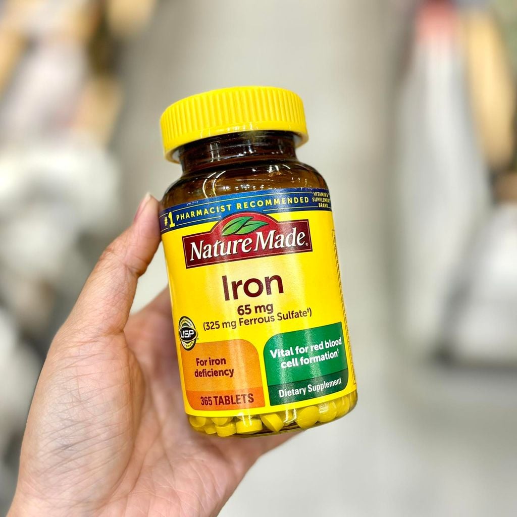 Viên uống bổ sung sắt Nature Made Iron 65mg - 365 viên