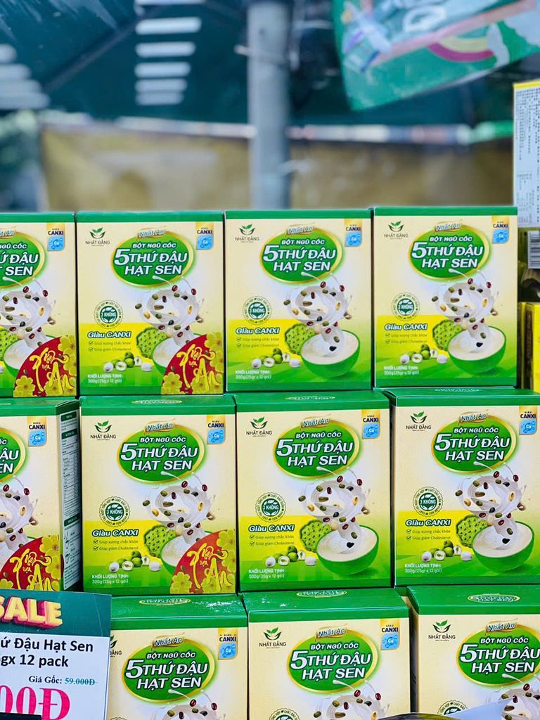 Bột Ngũ Cốc 5 Thứ Đậu Hạt Sen NHẤT AN - 25gx 12 pack