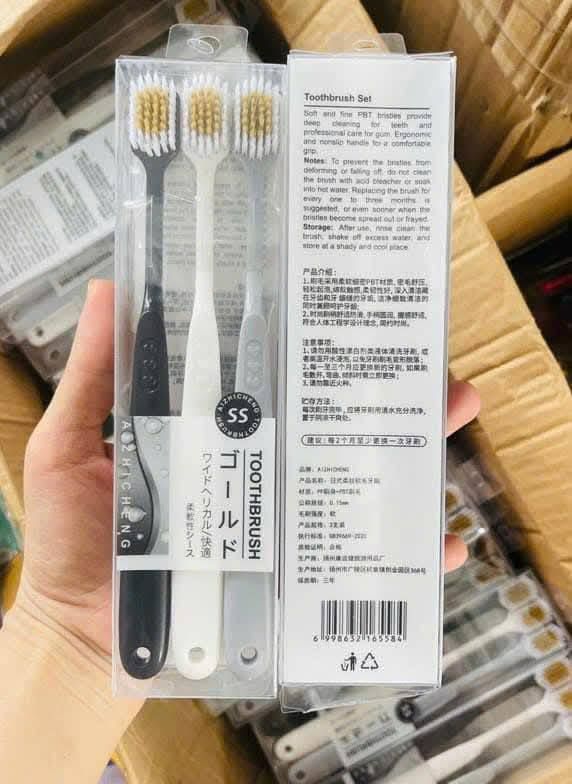 Set 3 Bàn Chải Nhật Toothbrush – Làm Sạch Răng Hiệu Quả, Êm Dịu Nướu