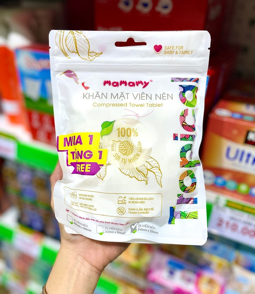 Khăn Mặt Viên Nén Mamamy Tropical 10 Viên