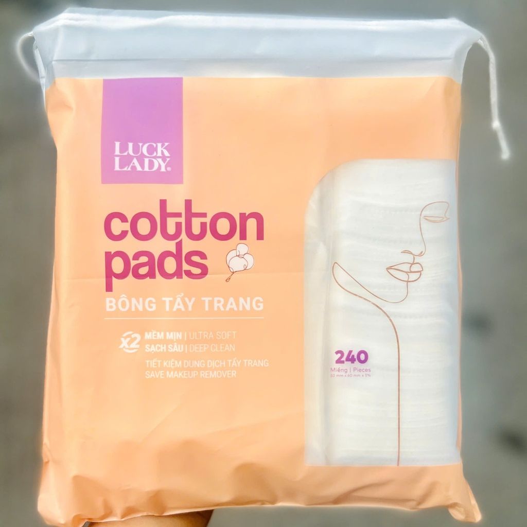 Bông tẩy Trang LUCK LADY Vuông - 240 Miếng