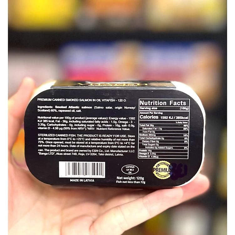 Cá Hồi Hun Khói Ngâm Dầu Vitafish Premium