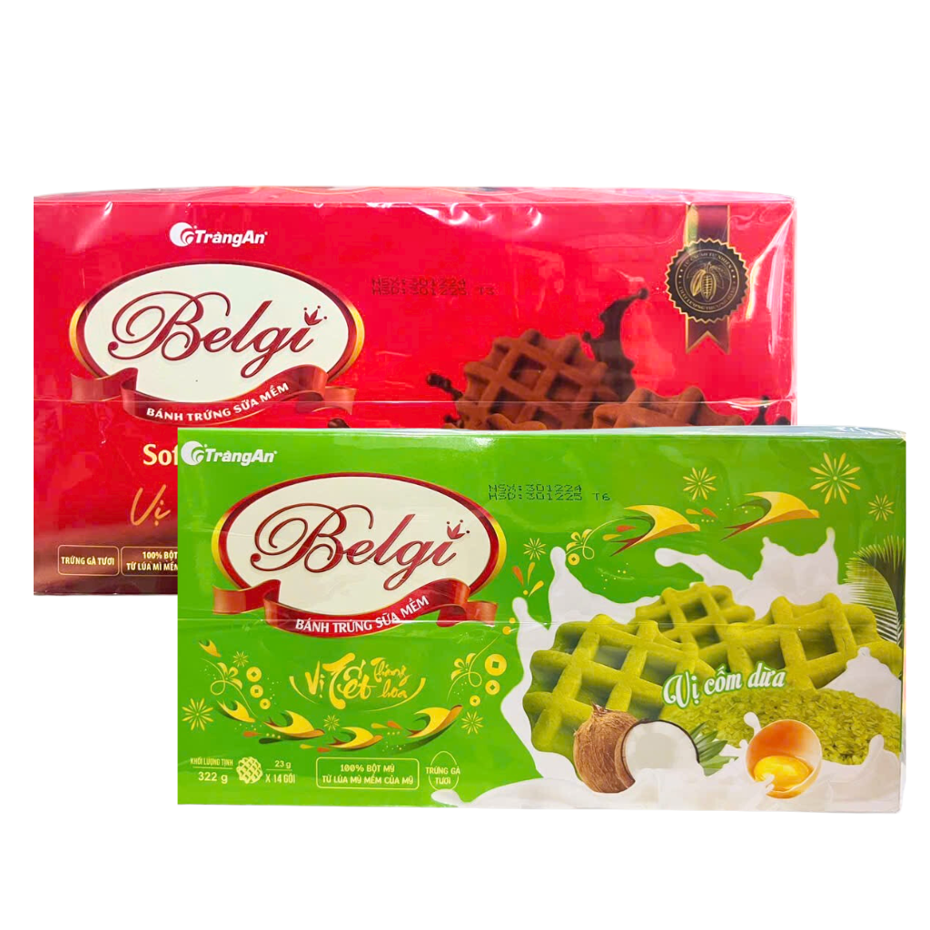 Bánh Trứng Tràng An - Vị socola, Sữa dừa - Hộp 322gr