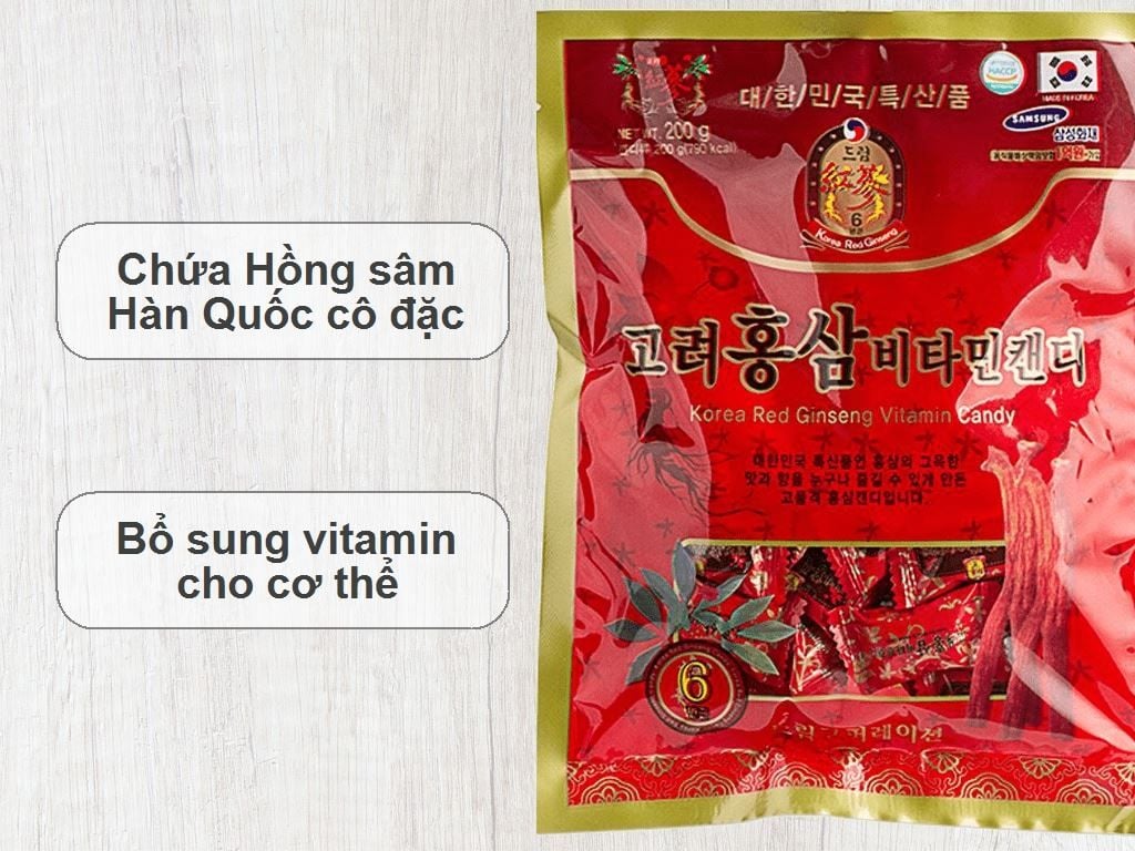 Kẹo hồng sâm Vitamin gói 200g